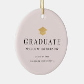 Graduierungskappe Minimalistisches Foto rosa Keramik Ornament (Rechts)
