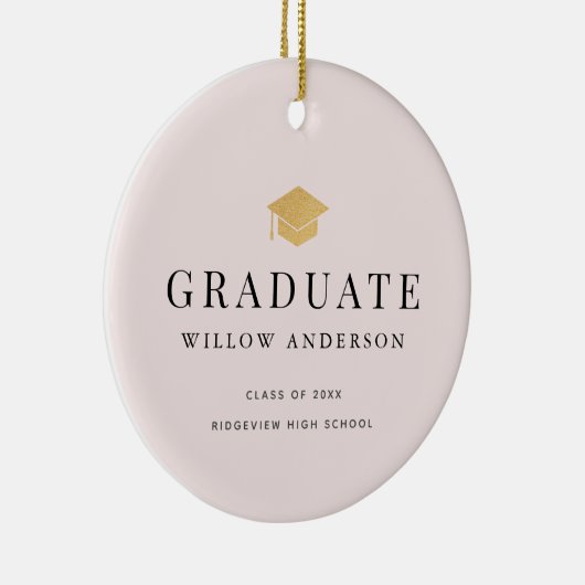 Graduierungskappe Minimalistisches Foto rosa Keramik Ornament (Rechts)