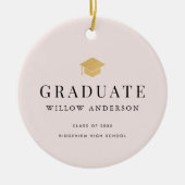 Graduierungskappe Minimalistisches Foto rosa Keramik Ornament (Vorne)