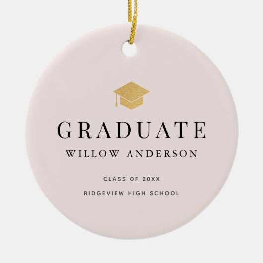 Graduierungskappe Minimalistisches Foto rosa Keramik Ornament (Vorne)