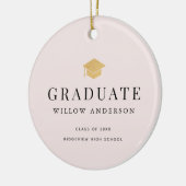 Graduierungskappe Minimalistisches Foto rosa Keramik Ornament (Links)