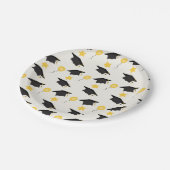 Graduierungskappe mit Balloons-Sternen-Muster Pappteller (Schrägansicht)