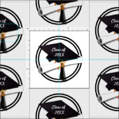 Graduierungskappe mit schwarzem Kreis Stoff (Kachel)