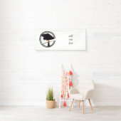 Graduierungskappe mit schwarzweißem Kreis Banner (Insitu)