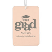 Graduierungskappe Moderne muffe Typografie Rosa Autolufterfrischer (Rückseite)