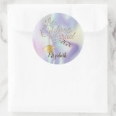 Graduierungskappe, Name, Holografie Runder Aufkleber (Tasche)