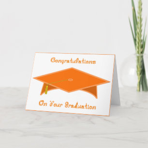Graduierungskappe Orange Paper Hat oder Card druck Karte