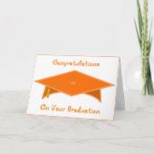 Graduierungskappe Orange Paper Hat oder Card druck Karte (Vorderseite)