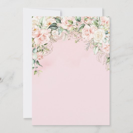 Graduierungskappe, Rose Abschluss Light Pink Einladung (Rückseite)