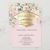 Graduierungskappe, Rose Abschluss Light Pink Einladung (Vorne/Hinten)