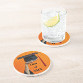 Graduierungskappe Runder Sandstein Untersetzer (Seite)