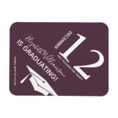 Graduierungskappe Save the Date Moderne Typografie Magnet (Horizontal)