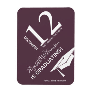 Graduierungskappe Save the Date Moderne Typografie Magnet