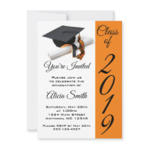 Graduierungskappe Schwarz und Orange und Tassel