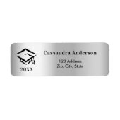 Graduierungskappe silberne Rücksendeadresse (Vorne)