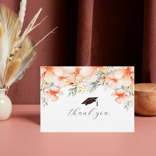 Graduierungskappe und Foto Tassel Pink Wasserfarbe Dankeskarte
