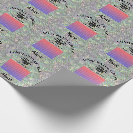 Graduierungskappe und Personalisiertes Foto Tassel Geschenkpapier (Ecke)