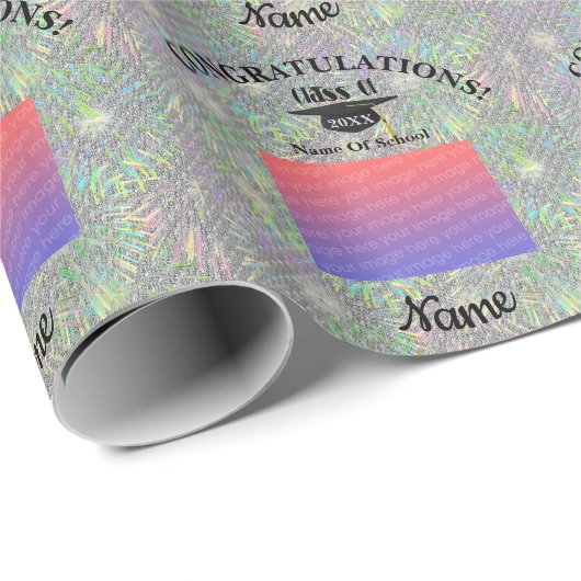 Graduierungskappe und Personalisiertes Foto Tassel Geschenkpapier (Rolleneckpunkt)