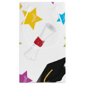 Graduierungskappe und Sterne Kleine Geschenktüte (Rückseite)