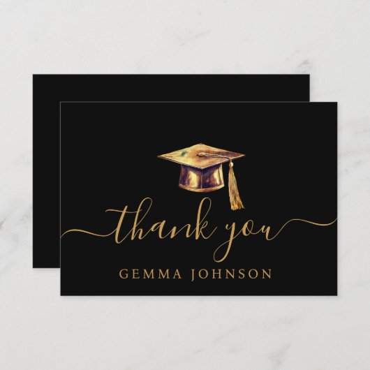 Graduierungskappe und Tassel-Gold Dankeskarte (Vorne/Hinten)