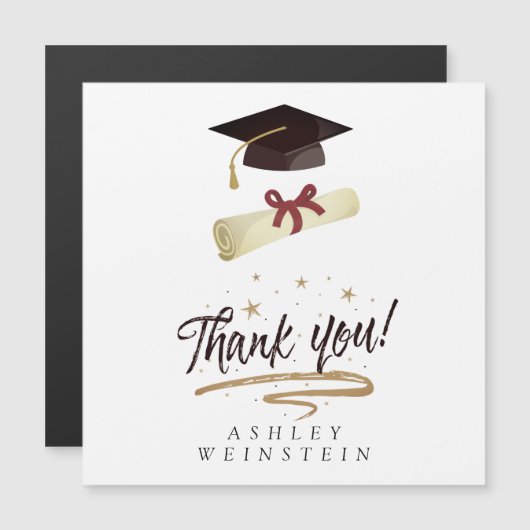 Graduierungskappe und Tassel Gold Foil Danke Karte (Vorne/Hinten)