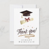 Graduierungskappe und Tassel Gold Foil Danke Karte (Vorderseite)