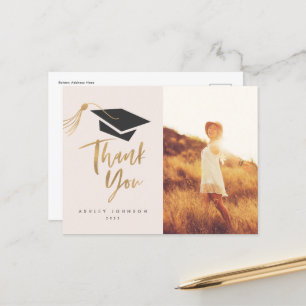 Graduierungskappe und Tassel Gold Foil Foto Postka Postkarte