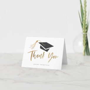 Graduierungskappe und Tassel-Goldfolie Dankeskarte