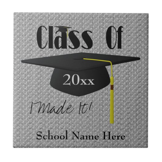 Graduierungskappe und Tassel halten Personalisiert Fliese (Vorderseite)