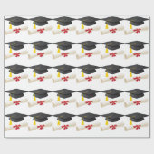 Graduierungskappe und Wickelpapier Geschenkpapier (Flach)