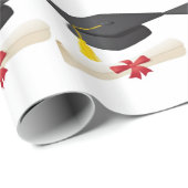 Graduierungskappe und Wickelpapier Geschenkpapier (Rolleneckpunkt)