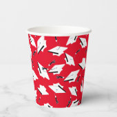 Graduierungsklammern Personalisiertes rotes und we Pappbecher (Rückseite)