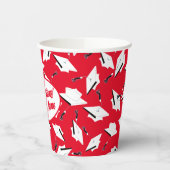 Graduierungsklammern Personalisiertes rotes und we Pappbecher (Links)