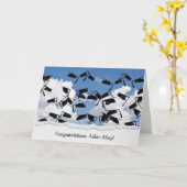 Graduierungsmütze am Himmel Karte (Gelbe Blume)