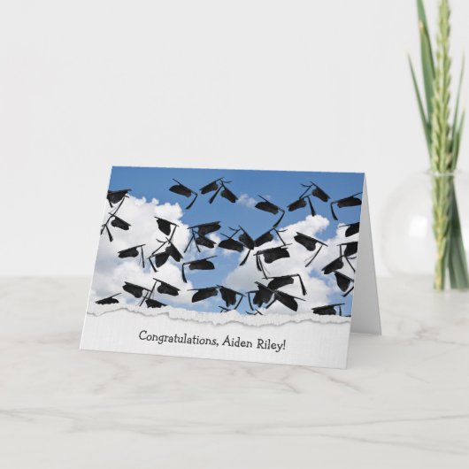 Graduierungsmütze am Himmel Karte (Vorderseite)