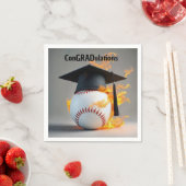 Graduierungsobergrenze auf einem flammenden Baseba Serviette (Beispiel)