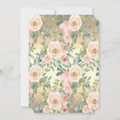 Graduierungsobergrenze, Blume Rose Gold Abschluss Einladung (Rückseite)