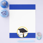 Graduierungsobergrenze mit Diplom - Dunkelblauer H Flyer (Einzeln)