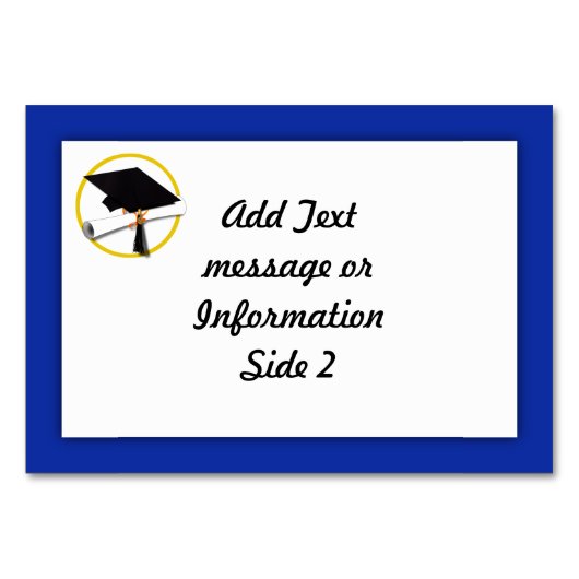 Graduierungsobergrenze mit Diplom - Dunkelblauer H Tischnummer (Rückseite)