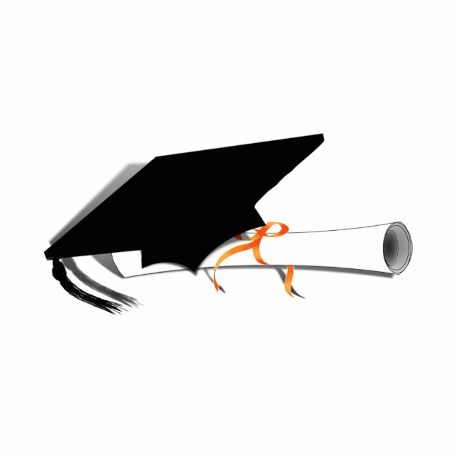 Graduierungsobergrenze mit Diplom Freistehende Fotoskulptur (Vorne)