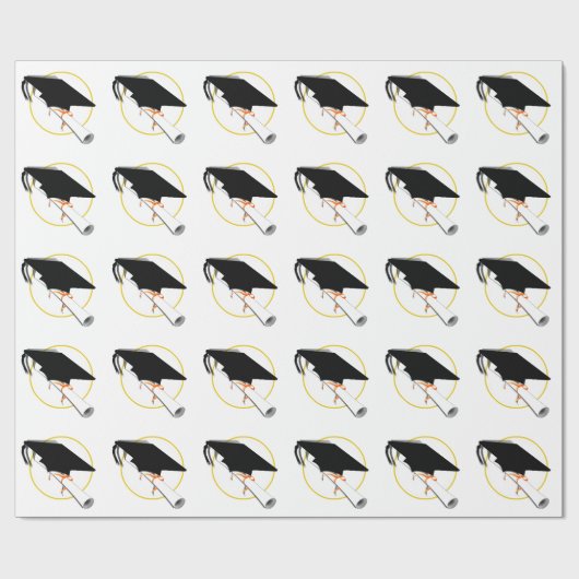 Graduierungsobergrenze mit Diplom Geschenkpapier (Flach)