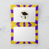 Graduierungsobergrenze mit Diplom - Gold und Lila Ankündigung (Innenseite)