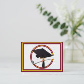 Graduierungsobergrenze mit Diplom - Gold und Rot Telefonnummerkarte (Stehend Vorderseite)