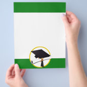 Graduierungsobergrenze mit Diplom - Grüner Hinterg Flyer (Hand)