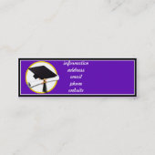 Graduierungsobergrenze mit Diplom - Lila Hintergru Telefonnummerkarte (Rückseite)