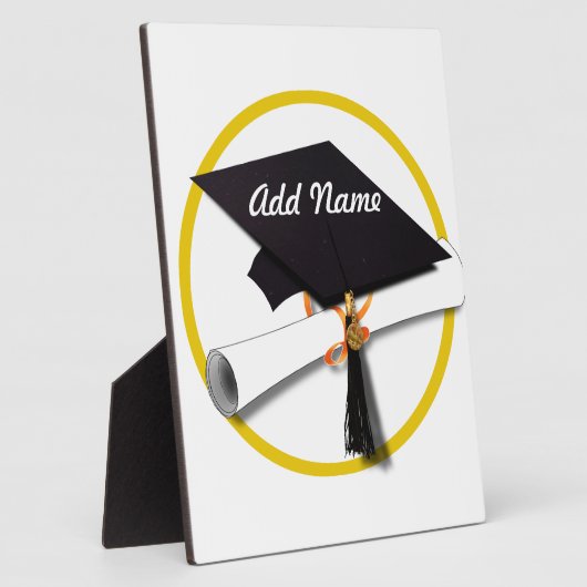 Graduierungsobergrenze mit Diplom- und Goldzirkel Fotoplatte (Seite)