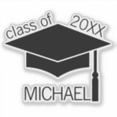 Graduierungsobergrenze personalisierter Name Aufkleber (Vorderseite)