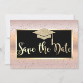 Graduierungsobergrenze, Rose Gold Abschluss Save t Save The Date (Vorderseite)
