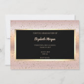 Graduierungsobergrenze, Rose Gold Abschluss Save t The Date (Rückseite)