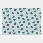 Graduierungsobergrenze, Tassel und Confetti Geschenkpapier Set (Vorderseite 2)